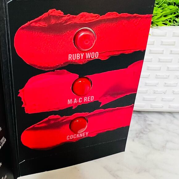 MAC Lipstick Sample 3 Sample Shades in Ruby Woo, MAC Red, and Cockney - Picture 2 of 4